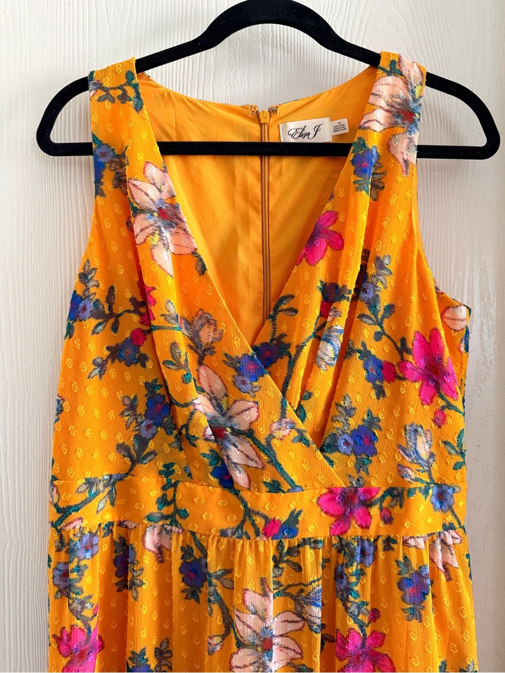 Eliza J Mustard Yellow Floral High-Low Maxi Dress - Picture 3 of 3